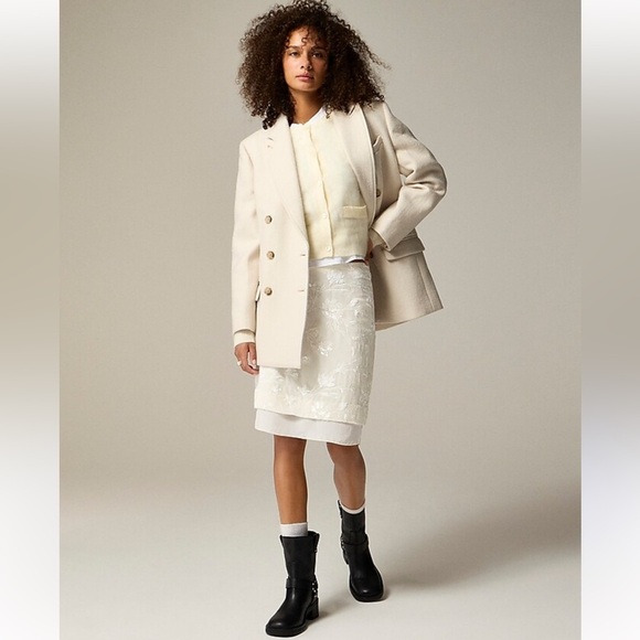 NWT J.Crew Collection Embroidered Velvet slip skirt sz 16 - Picture 1 of 10